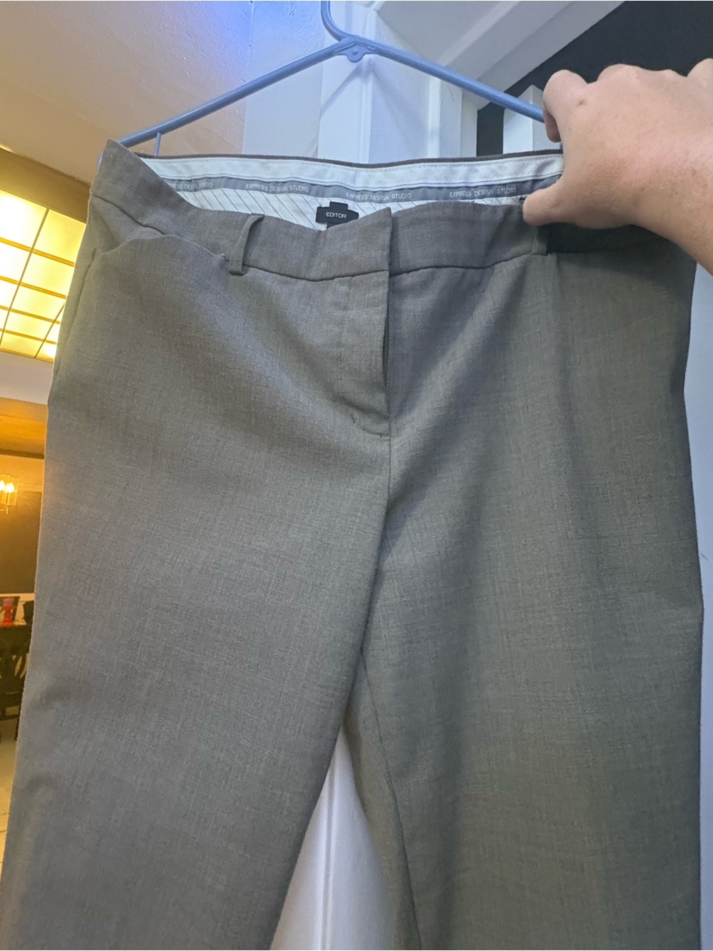 Express Editor Pants in Brown Grey